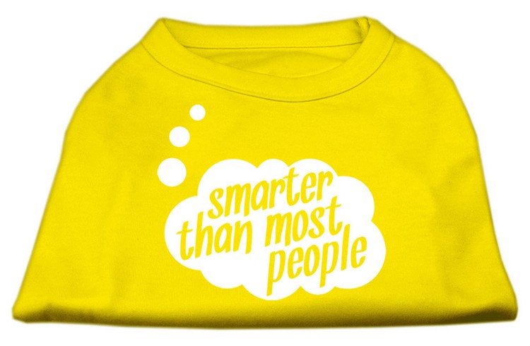 Smarter then Most People Screen Printed Dog Shirt Yellow XS